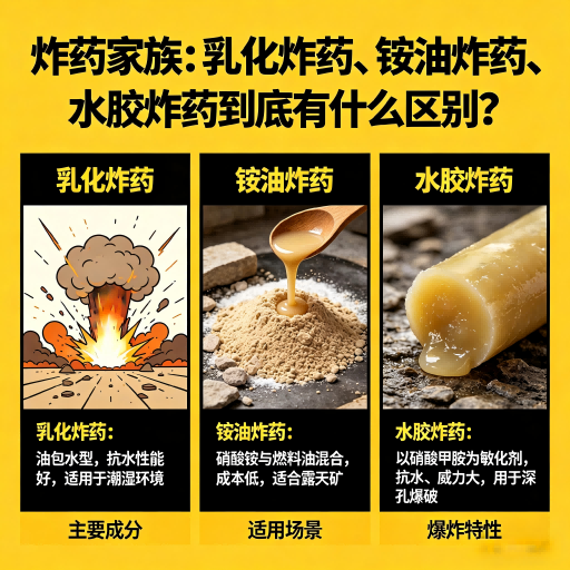 渭南炸药家族：乳化炸药、铵油炸药、水胶炸药到底有什么区别？